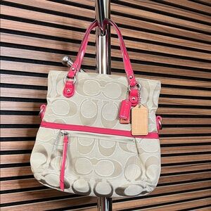 Coach Beige and Pink Bag